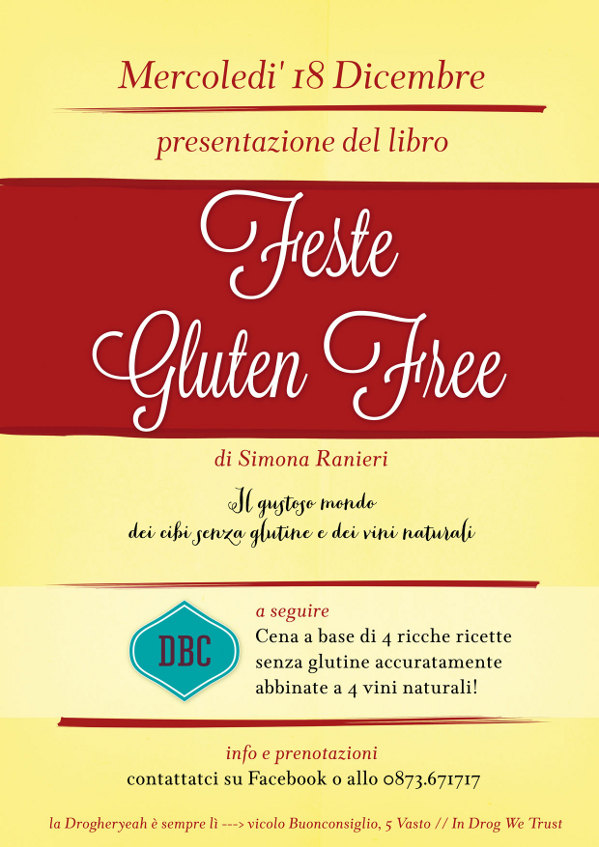 Mercoledì 18 dicembre 2013 presentazione del libro Feste Gluten Free di Simona Ranieri alla Drogheria Buonconsiglio Vasto