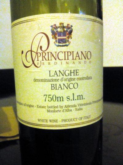 Langhe Bianco 750m s.l.m. 2014 etichetta fronte