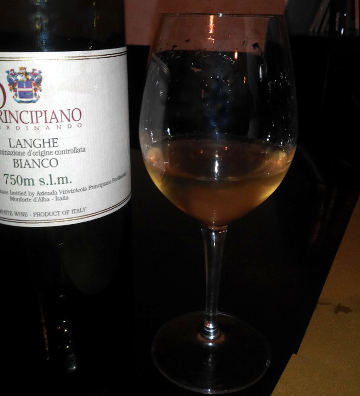 Langhe Bianco 750m s.l.m. principiano bottiglia e calice mini