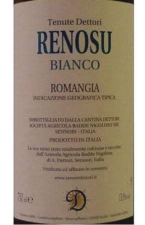 ingredienti del vino renosu dettori