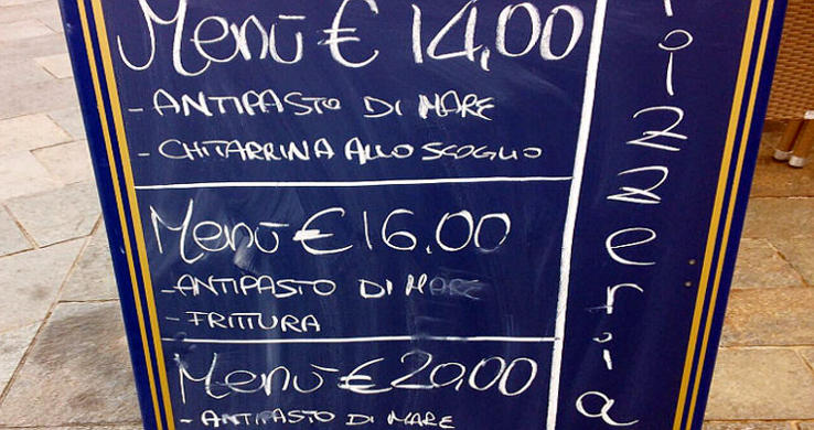 spaghetto allo scoglio cartello