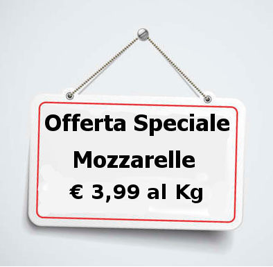 mozzarelle in offerta speciale cartello