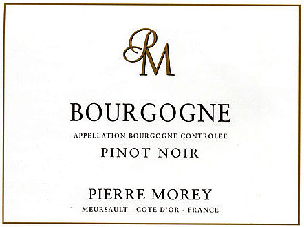 Bourgogne Pinot noir Pierre Morey etichetta