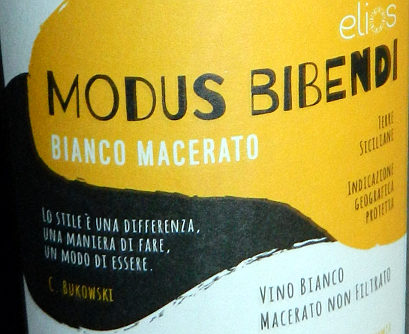 Elios Bianco macerato modus bibendi etichetta