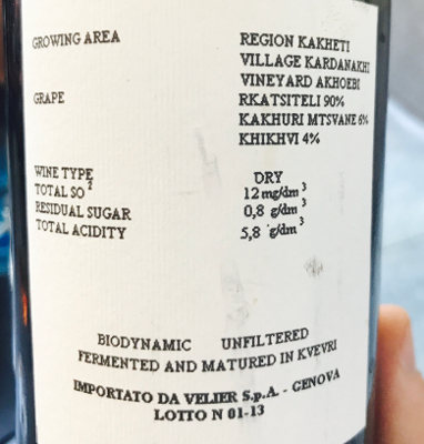 Rkatsiteli Grand Cru Akhoebi etichetta
