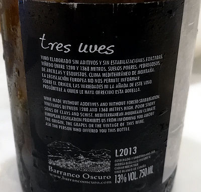 Tres uves 2013 etichetta mini