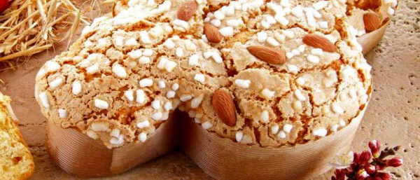 Colomba pasquale dettaglio copertura e glassa