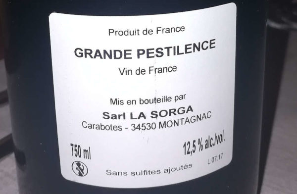 Grande pestilence 2017 vin de france etichetta retro bottiglia