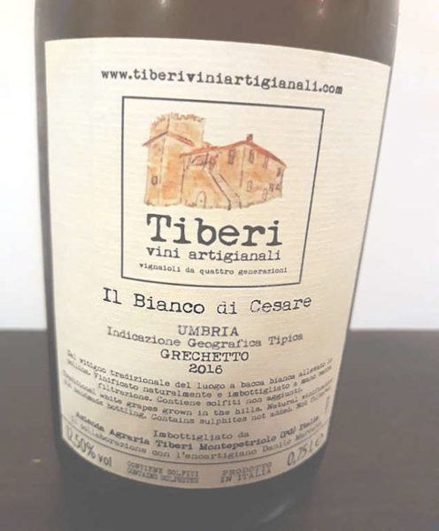 Il bianco di Cesare Tiberi grechetto umbria vino artigianale Etichetta