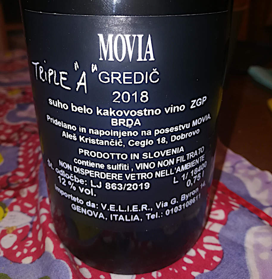 Movia exto gredic 2018 etichetta retro