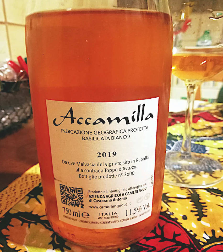 Accamilla 2019 Camerlego etichetta retro