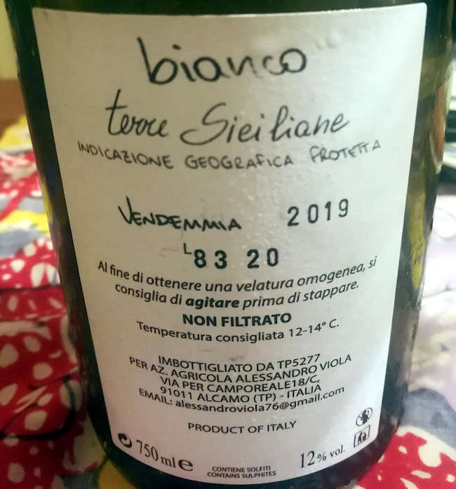 note di bianco alessandro viola etichetta retro