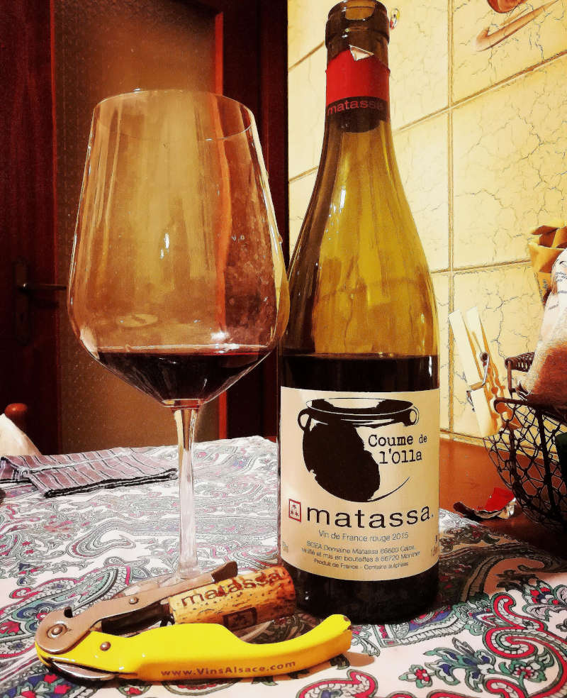 Coume de l’Olla Rouge 2015 Matassa bottiglia e calice