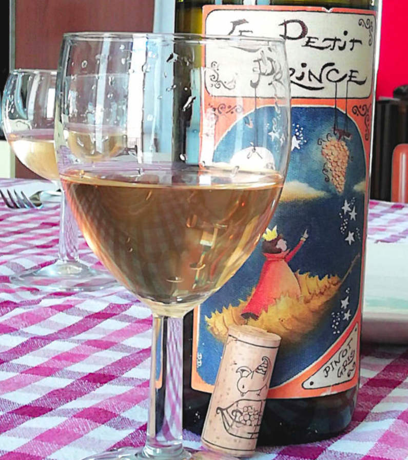 Le Petit Prince 2017 Pinot Gris calice e bottiglia