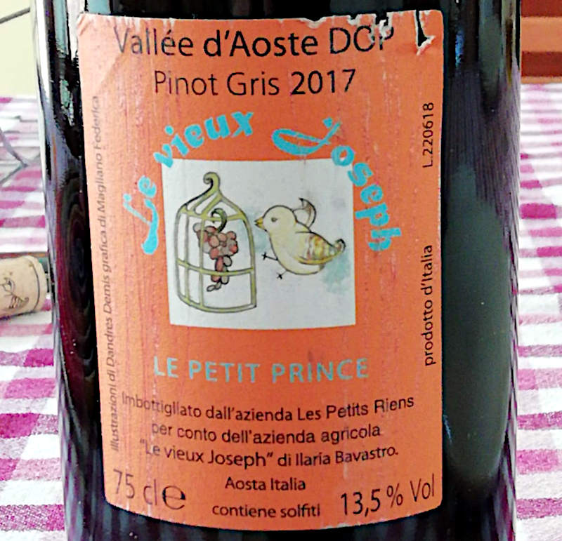 Le Petit Prince 2017 Pinot Gris etichetta retro stefano capone