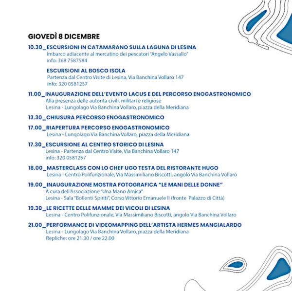 lacus la terra dei laghi lesina programma 8 dicembre 2022