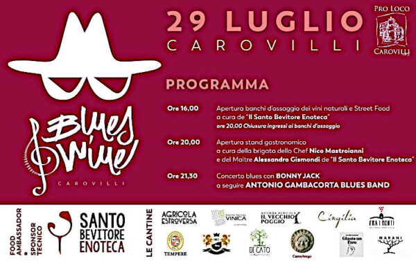 Blues&wine 2023 a Carovilli (IS) una gran bella festa per il vino naturale locandina