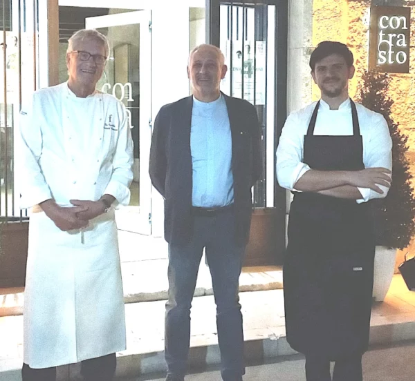 Contrasto ristorante cena a quattro mani Bernard Fournier Fabio Riccio Lucio Testa