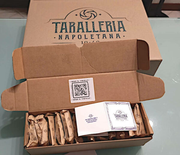 Taralleria Napoletana Leopoldo scatola regalo con taralli in singolo incarto