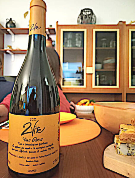 2vite vino rosso bottiglia in tavola vino naturale napoli