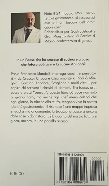 Retro di copertina del libro Il futuro della cucina italiana di Paolo Francesco Mandelli